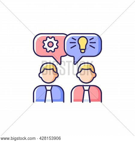 Brainstorming Rgb Color Icon. Generating Ideas And Solutions In Team. Brainstorming Session. Idea Cr