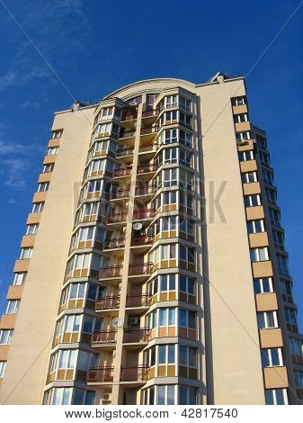 modern house on the blue sky background