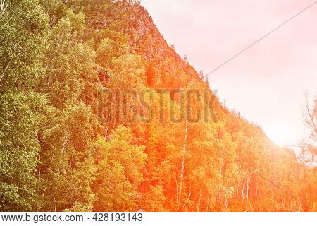 Vacation Landscape. Russian Altai Mountains. Multa Region. Holiday At Home. Staycation Concept. Long