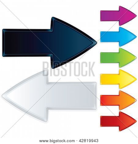 Conjunto de facetas flechas. Elementos gráficos multicolores
