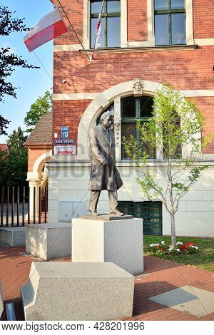 Szczecin, Poland.. 24 July 2021. Monument To Lech Kaczynski, The Former President Of The Republic Of