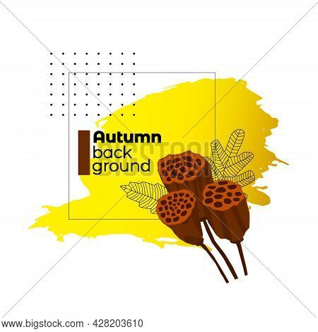 Vector Illustration With An Isolated Abstract Design, Frames On The Theme Of Autumn. Geometric Shape