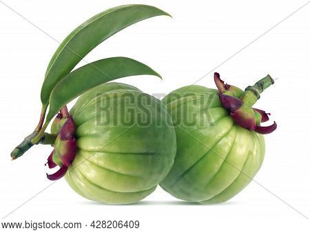 Garcinia Atroviridis Fruit Isolated On White Background
