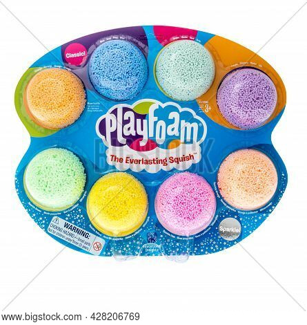 Winneconne, Wi -20 July 2021:  A Package Of Playfoam The Everlasting Squish Toy On An Isolated Backg