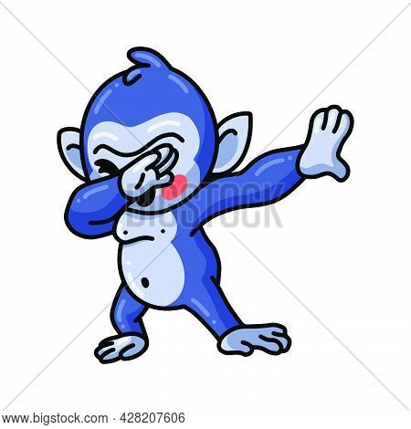 Vector Illustration Of Cute Baby Gorilla Cartoon Dabbing