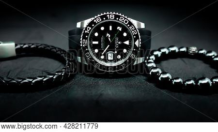 Bangkok, Thailand - 11 March 2019 : Rolex Gmt Master 2 Is A Popular Sport Model Of Rolex Watch.it Is