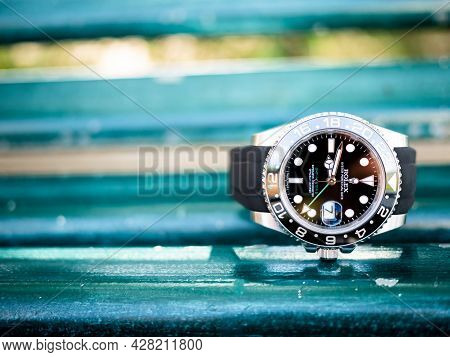 Bangkok, Thailand - 11 March 2019 : Rolex Gmt Master 2 Is A Popular Sport Model Of Rolex Watch.it Is