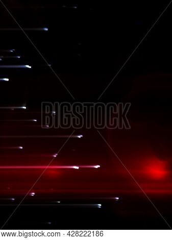 Abstract Laser Flying Through Space At Night