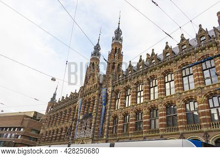 Amsterdam, Netherlands - Nov 29, 2019 : Beautiful Architecture Of Magna Plaza Shopping Center, The F