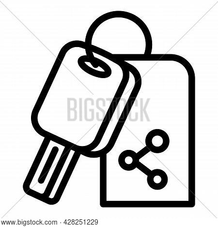 Smart Key Car Sharing Icon. Outline Smart Key Car Sharing Vector Icon For Web Design Isolated On Whi