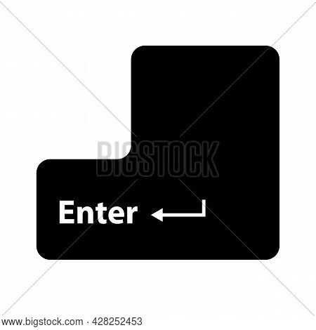 Enter Button On White Background. Enter Sign. Enter Keyboard Key Button. Flat Style.