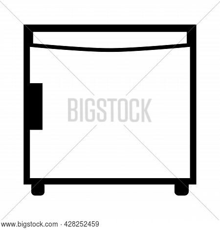 Mini Fridge Icon On White Background. Hotel Mini Fridge Sign. Mini Refrigerator Symbol. Flat Style.