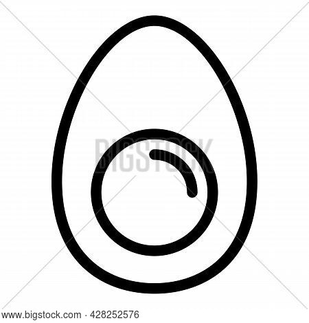 Half Boiled Egg Icon. Outline Half Boiled Egg Vector Icon For Web Design Isolated On White Backgroun