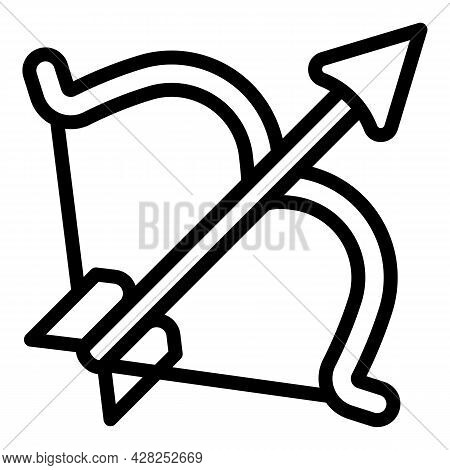 Archery Bow Icon. Outline Archery Bow Vector Icon For Web Design Isolated On White Background