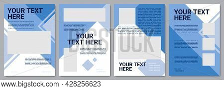 Blue Marketing Brochure Template. Business Info. Flyer, Booklet, Leaflet Print, Cover Design With Co