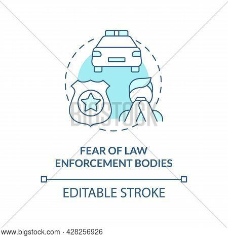 Fear Of Law Enforcement Bodies Blue Blue Concept Icon. Freedom Deprivation Aftermath Abstract Idea T