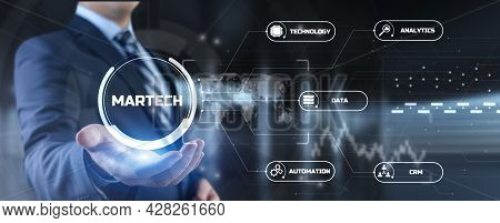 Martech Marketing Technology Concept On Virtual Screen Interface