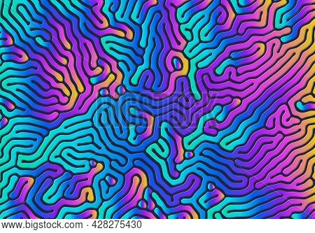 Abstract Background With Optical Illusion Generative Pattern And Vibrant Fluid Psychedelic Colors
