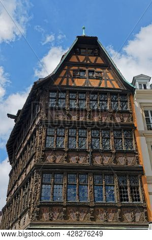 Strasbourg, France, June 23, 2021 : Kammerzell House Facade. This Historical Monument Is An Archetyp