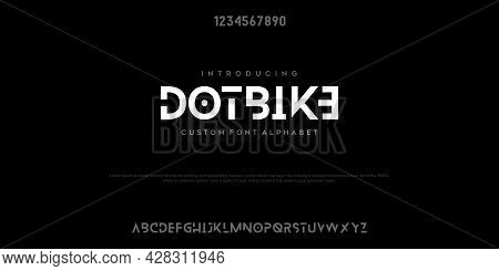 Abstract Minimal Modern Alphabet Fonts. Typography Technology Vector Illustration