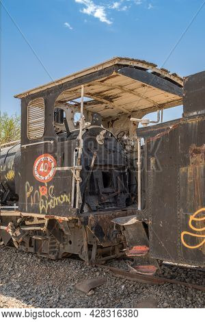 Old Steam Locomotive At The Station Of Usakos, Erongo, Namibia