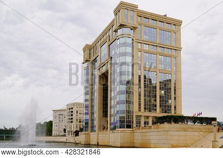 Montpellier , Occitanie France - 07 25 2021 : Montpellier Occitanie Hotel De Region Building Means S