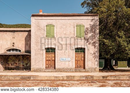 The Old Train Station In The Village Of Palasca In The Balagne Region Of Corsica