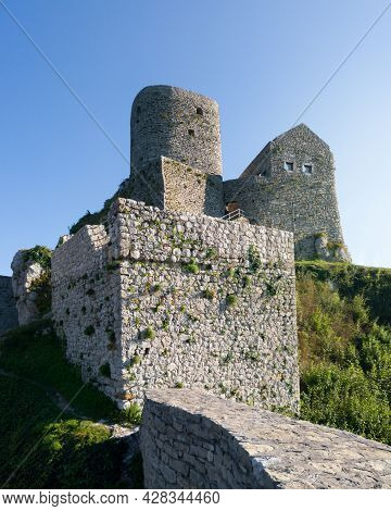 The Upper Town Of The Medieval Ottoman Fortress Srebrenik With A Round Donjon Tower