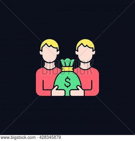 Pari Mutuel Prize Rgb Color Icon For Dark Theme. Divide Prize Between Same Tier Winners. Parimutuel 