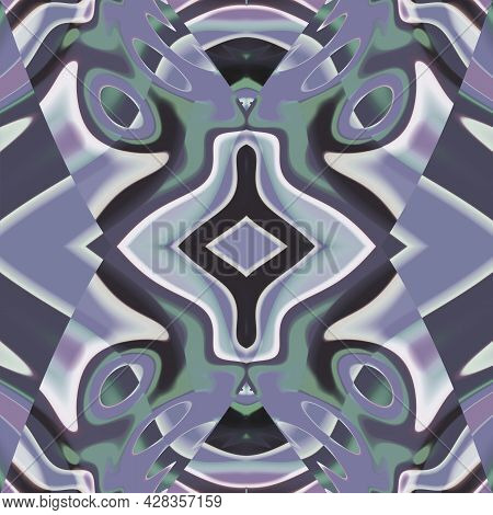 Seamless Abstract Fractal Pattern With Ancient Scandinavic Rune Inguz For Tiles, Bag, Cases And Deco