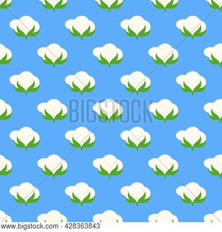 Floral Cotton Pattern With White Flowers For Fabric, Website Background, Paper Packaging And Other I