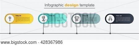 Set Line Picture And Rope Barrier, Ancient Column, Medieval Goblet And Stone Age Hammer. Business In
