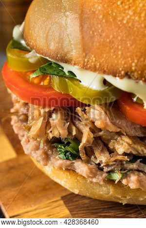Homemade Mexican Pork Torta Sandwich