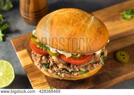Homemade Mexican Pork Torta Sandwich