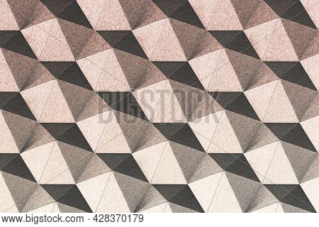 3D copper paper craft heptagonal patterned background
