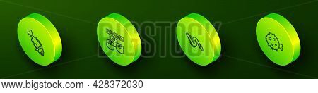 Set Isometric Line Fish, Sushi, Eel Fish And Hedgehog Icon. Vector