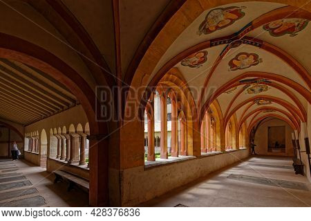 Strasbourg, France, June 24, 2021 : Inside The Arches Of Saint-pierre-le-jeune Protestant Church Clo