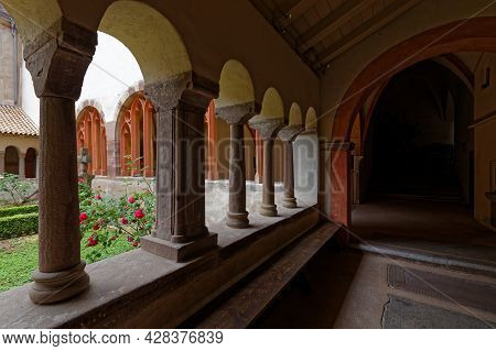 Strasbourg, France, June 24, 2021 : Inside The Arches Of Saint-pierre-le-jeune Protestant Church Clo