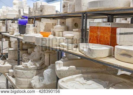 Inside The Workshop Of A Faience Manufacturing Company. Konakovo, Russia