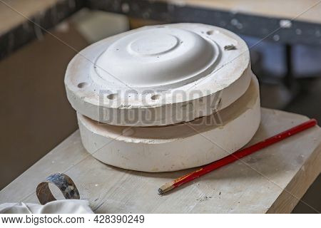 Inside The Workshop Of A Faience Manufacturing Company. Konakovo, Russia