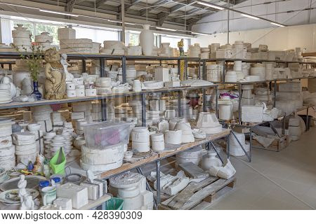 Inside The Workshop Of A Faience Manufacturing Company. Konakovo, Russia