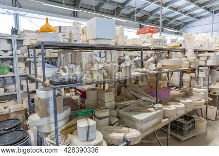 Inside The Workshop Of A Faience Manufacturing Company. Konakovo, Russia