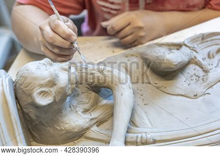 Inside The Workshop Of A Faience Manufacturing Company. Konakovo, Russia