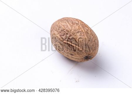 Closeup Of Nutmeg, Myristica Fragrans