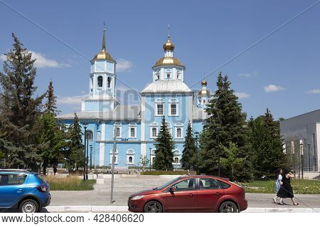 Belgorod, Russia - July 08, 2021: View Of The Orthodox Smolensky Cathedral In Belgorod, Built In 172