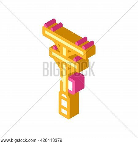 Electric Poles Isometric Icon Vector. Electric Poles Sign. Isolated Symbol Illustration