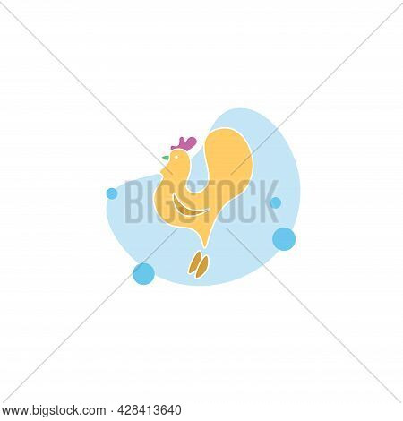 Cock Flat Clipart. Cock Simple Vector Clipart.