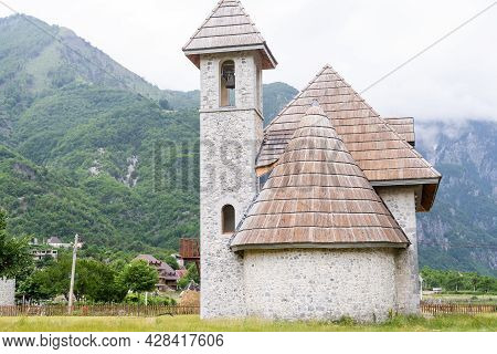 Mountain Landscape In National Park Theth In The Albanian Alps.