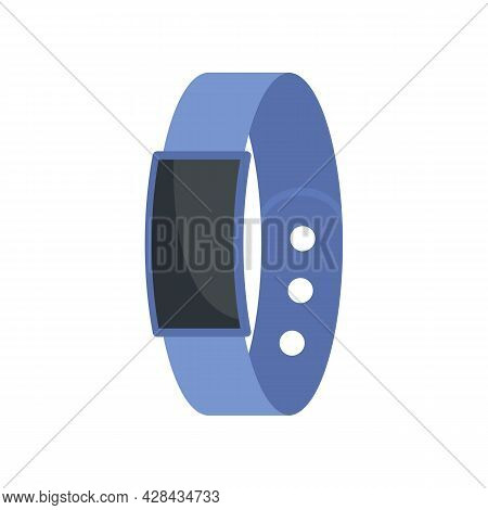 Pedometer Bracelet Icon. Flat Illustration Of Pedometer Bracelet Vector Icon Isolated On White Backg
