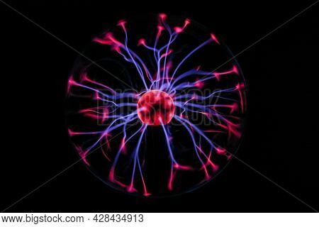 Plasma Ball Strands Of Blue Violet Purple And Red